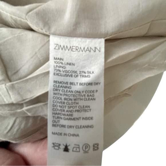 Zimmerman Corsage Python Print Linen Mini Dress Grey Size 0 - Picture 8 of 8